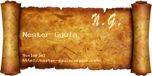 Nester Gyula névjegykártya