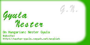 gyula nester business card